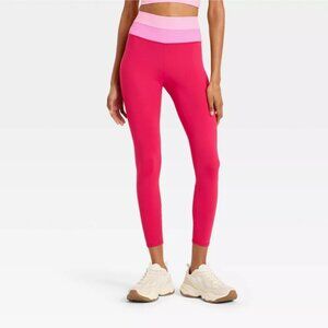 JoyLab Women's High-Rise Colorblocked 7/8 Leggings Pink XS NWT